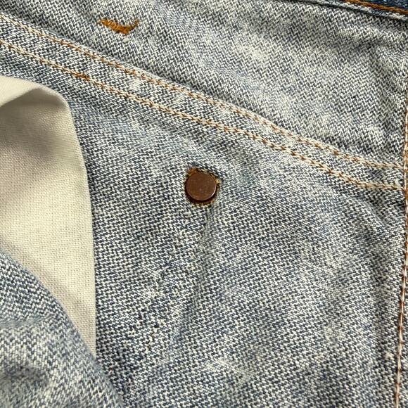 Wrangler Vintage High Waisted Acid Wash Micro Cut Off Frayed Denim Shorts 32 - Picture 6 of 10